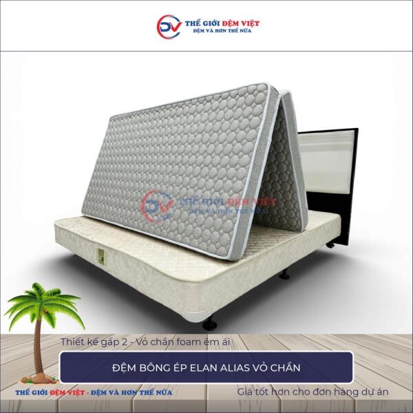 Đệm bông ép Elan Alias gấp 2 vỏ chần 3